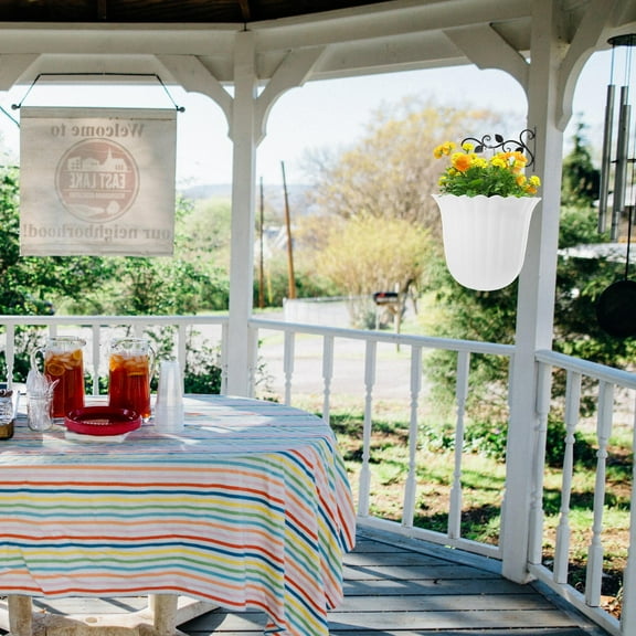 Soimiss 2Pcs Indoor Flower Pot White Plastic Wall Planter Indoor Office Decoration