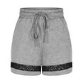 thumbnail image 5 of Hvot&aat Women Trendy Summer Lace Sweat Shorts Elastic Waist Drawstring Lounge Shorts Yoga Athletic Short Pants, 5 of 5