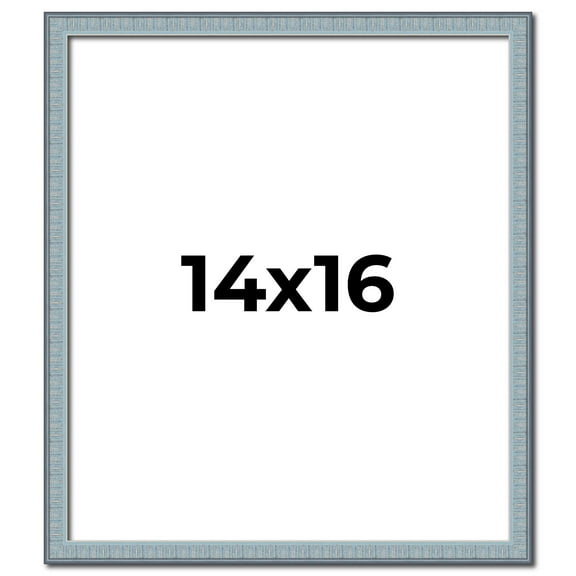 14x16 Frame Blue Scuffed Farm Board Solid Wood Picture Frame Width 0.75 Inches | Interior Depth 0.5