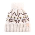 thumbnail image 3 of Trgacdwlo Girls Boys Christmas Knit Pom‑pom Beanie Hat Snowflake Pattern Warm Fold‑up Cuff Winter Hat Christmas Holiday Cap for Boys Girls Gift Daily Outdoor Wear, 3 of 4