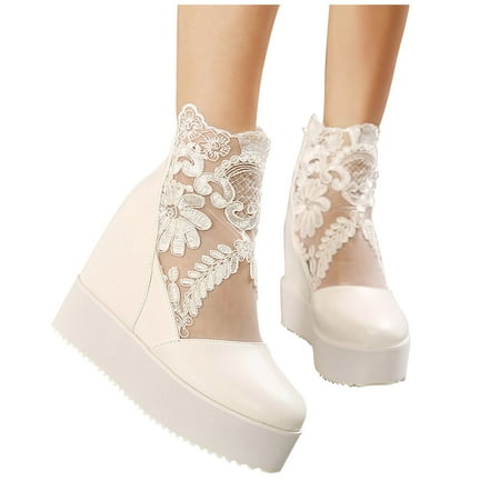 

BONIXOOM Platform Sandals Women Clearance Fall Slip-On Platform Casual Fashion Womens Shoes White Size 7
