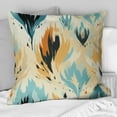 thumbnail image 2 of Designart "Serene Natural Ikat in Yellow and Blue" Ikat Printed Throw Pillow, 2 of 5