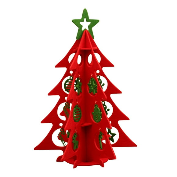 Zootealy Kit d'Artisanat Arbre de Noël en Feutre 3D pour Enfants - Décoration Interactive DIY, Rouge - Améliorez les Compétences Faites à la Main, Encouragez le Partage - Cadeau de Noël Idéal - 15.75 x 10.24 Pouces