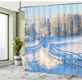 thumbnail image 5 of Ambesonne Farm House Shower Curtain, Winter Snowy Pines, 69"Wx84"L, White Blue, 5 of 5