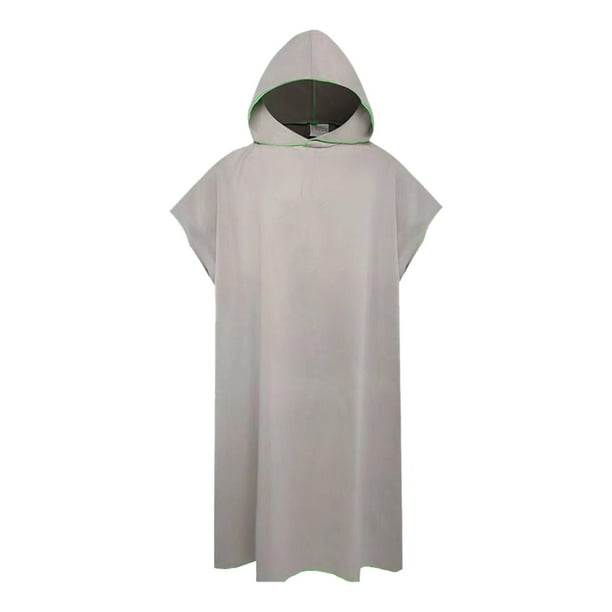 Poncho de microfibra Colamx para surf con capucha Toalla de playa 109 cm x 88 cm Gris