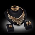 thumbnail image 3 of ATTOE European and American hot Models Simple Wild Wind Alloy Necklace Ear Ring Ear Strands Jewelry Set Four-Piece Wedding Jewelry Set (Color : One Size), 3 of 3