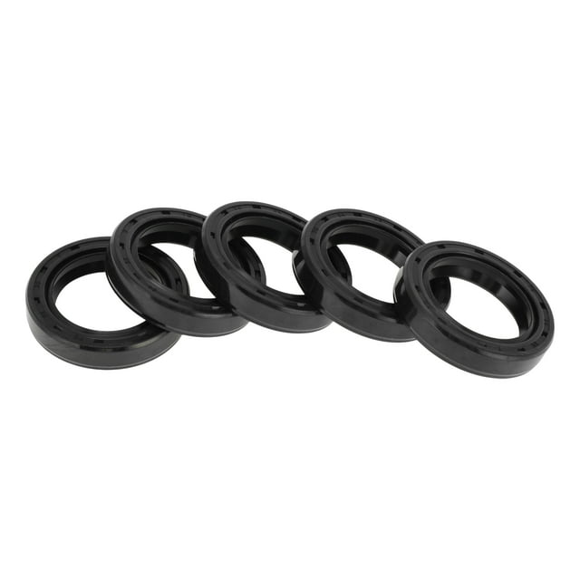 Sellos de aceite universales Unique Bargains TC de doble labio con resorte de acero, anillo de sello para eje rotativo 24x35x7mm alta presión caucho NBR negro 5 Pcs