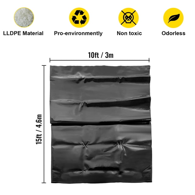 VEVOR LLDPE Pond Liner 20x25 ft, Pond Liner 20 Mil, Fish Pond Liners para cascada, estanque y estanques de peces