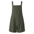 thumbnail image 6 of Women Loose Overalls, Solid Color Square Collar Sleeveless One-piece, 6 of 8