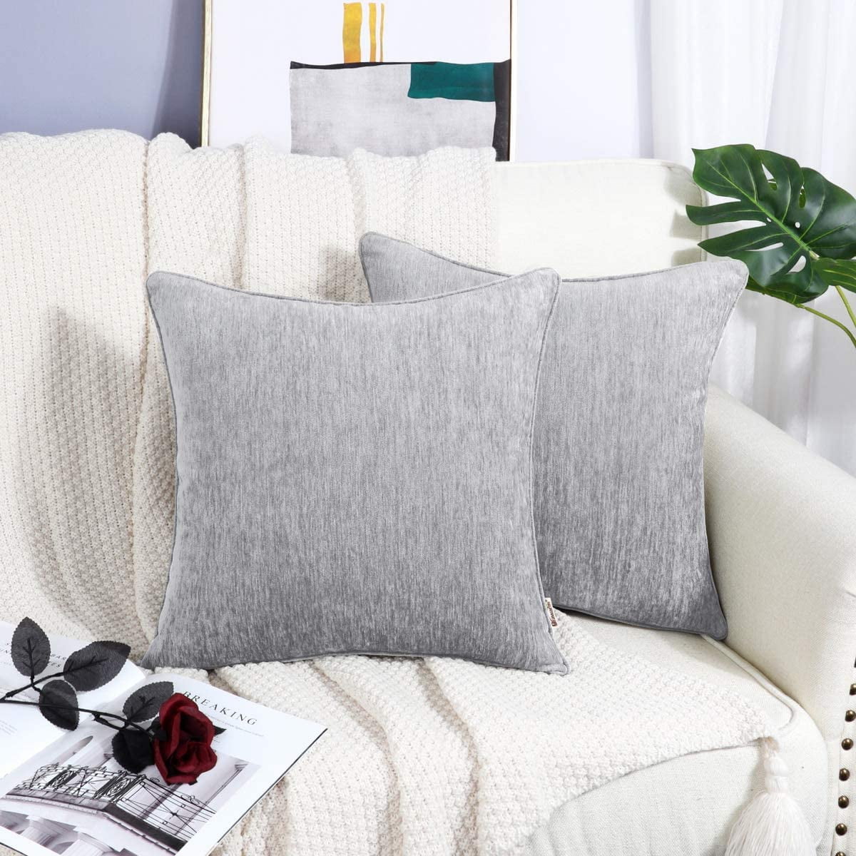 Chenille throw pillows for sofa sale