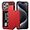 Red, variant on for iPhone 15 Pro Case with Card Holder, Dual Layer Shockproof Wallet Phone Case, Hidden Card Slot Sliding Protective Hard Shell Back Cover Slim Case for iPhone 15 Pro, 6.1'' Gun Metal