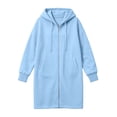 thumbnail image 6 of Ghalytn Women's Long Hooded Zip Up Jacket Fleece Lined Full Zip Long Sleeve Casual Coat with Pockets, 6 of 7