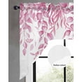 thumbnail image 2 of Pink Eucalyptus Leaves Swag Valances for Windows, Small Curtains Drapes, Spring Botanical Leaf Branches Kitchen Window Curtains Over Sink Window Treatment Valance for Bedroom/Bathroom 56"x36", 2 of 5