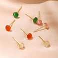 thumbnail image 5 of 18G Tiny Round Cat's Eye Stud Earrings for Women 925 Sterling Silver Post Pin Hypoallergenic Dainty Circle Small Cartilage Studs Cute Piercing Jewelry, 5 of 6