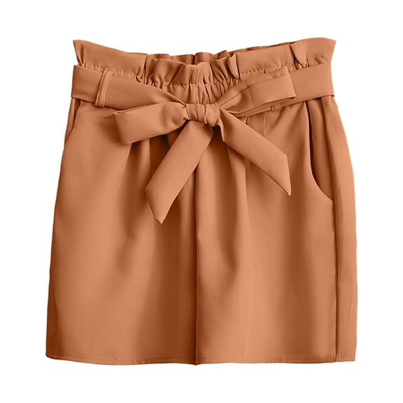 Aayomet Trendy Shorts for Women 2023 Women’s Casual Drawstring Elastic Waist Camo Shorts Summer Comfy Cotton Shorts with Pockets for Women,Orange S