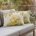 thumbnail image 4 of Summer Vintage Gnome Lemon Pillow Covers 2 Pack Country Farm Yellow Lemon Tree Leaf Pillowcase Waterproof Outdoor Throw Pillow Cover for Patio Balcony Rectangular Cushion 20”x12”, 4 of 9