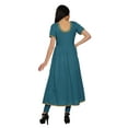 thumbnail image 4 of Moomaya Short Sleeve Kurta Solid Women Summer Dresses Long Kurti Ethnic Dress, 4 of 6