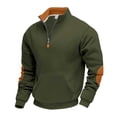 thumbnail image 4 of Veste Athlétique à Col Montant Doublé Fermeture Éclair devant Patchwork Chandail Décontracté Chaud pour l'Hiver, 4 of 6