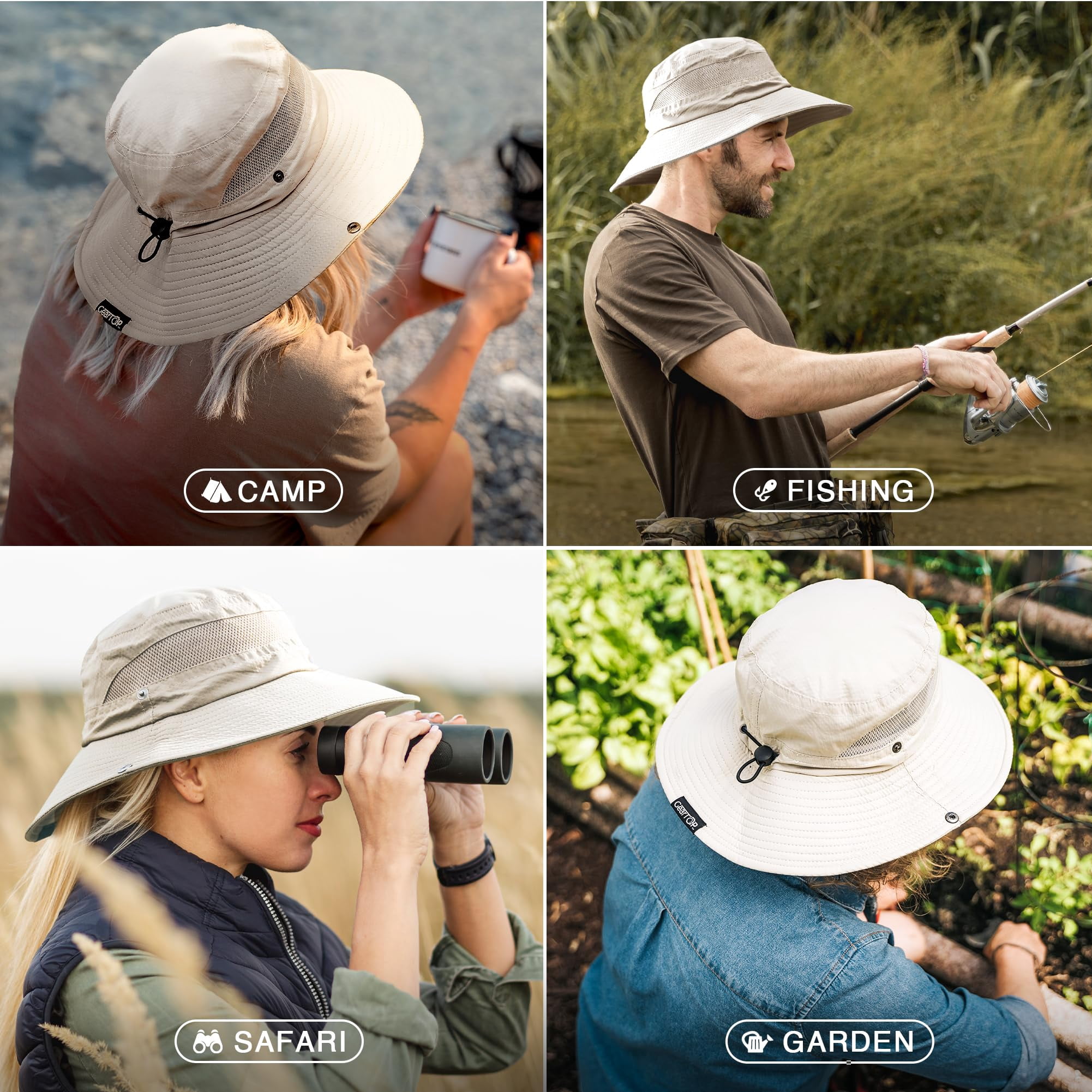 Pett Packable beach hat, sun hat, hunting hat for men and women, beige