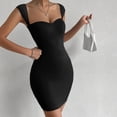 thumbnail image 7 of ClodeEU Women's Sleeveless Bodycon Mini Dress,Basic Solid Slim Fit Dress Black,Women's Plus L, 7 of 7