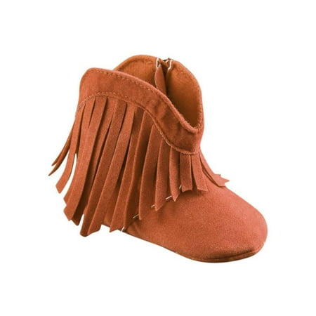 Infant Baby Girl Soft Bottom Anti-Slip Prewalker Crib Shoes Tassel Ankle Boots