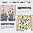thumbnail image 6 of Yellow Lemon Fruit Flowers White Pattern Apron-Garden Aprons for Women with Pockets-Cotton Linen Waterproof Kitchen Cooking Gardening Aprons Adjustable for Kitchen,Cooking,BBQ and Salon 33x27 Inch, 6 of 7