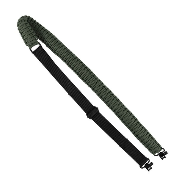 Correa ajustable Nylon Caza Sling Hecho a mano de punto Cuerda de embalaje al aire libre Cuerda de paracaídas con eslabón giratorio Eigraketly OD000490-02