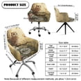 thumbnail image 7 of Whosucclay Forest Owl Daisy Butterfly Print Curved Back Chair Cover Stretch Dining Chair Covers Removable Curved Back Bar Stool Slipcovers with Arms Universal Computer Chair Slipcover, 7 of 7