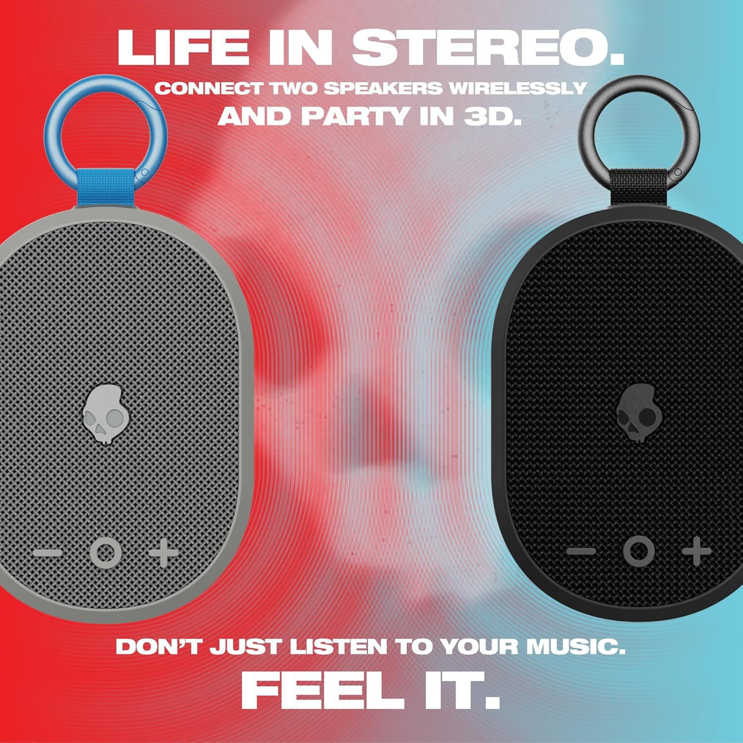 Skullcandy Kilo Bluetooth Speaker, IPX7 Waterproof Mini Speaker, 24 Hour Battery, True Wireless Pairing, Outdoor Use