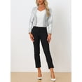 thumbnail image 4 of DARING DIVA Women's Crop Collarless PU Moto Biker Jackets S Silver, 4 of 6