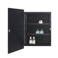thumbnail image 2 of Black Plastic Bathroom Medicine Mirror Cabinet 16 x 22 inch, Surface and Recessed Mount, 2 of 6