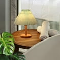 Tainini Bedside Small Table Lamp for Nightstand, Solid Wood Lamp with