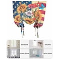 thumbnail image 6 of 4th of July Tie Up Curtains for Window, Thermal Insulated Balloon Shade Adjustable Rod Pocket Curtains Valance Panels for Kitchen Bathroom Cafe 42 x 54 Independence Day Sunflower Watercolor Botanical, 6 of 6