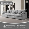 thumbnail image 4 of The Magic Home Modular Sofa & Sectional Sofa - Deep Seat Cloud Couch in Soft Linen Blend Fabric,Perfect for Apartment & Small Space Living,3-seat Sofa,Light Gray Couch, 4 of 15