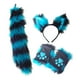 thumbnail image 3 of KAKOWELY 1 juego de guantes de animales peludos, diadema con orejas y cola para fiesta de Halloween, accesorios de disfraz de cosplay, orejas y cola de animales peludos., 3 of 5
