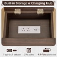 thumbnail image 3 of Erinnyees Choco Farmhouse End Table, Side Table with USB Charging Station - Narrow Nightstand with Drawer, Adjustable Shelf & Storage Cabinet for Living Room, Bedroom, 3 of 6