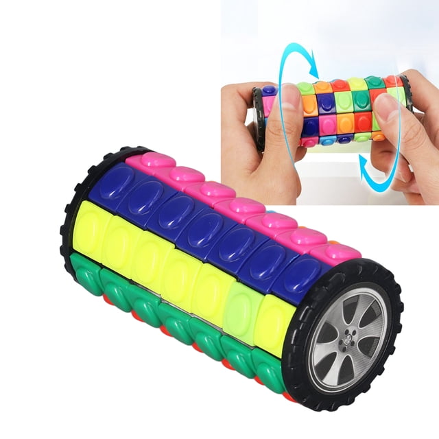 Cylinder Puzzle Toy, Decompression DIY Puzzle Cylinder Puzzle Brain Toy 7 Layers For School For Kids