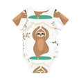 thumbnail image 2 of Daiia Cute Sloth In Yoga Pose Tree Printed Unisex-Baby Short Sleeve Onesies Bodysuits Baby Climbing Clothes Soft and Comfortable Romper with Expandable Shoulder Design-6 Months, 2 of 8