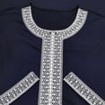thumbnail image 5 of IWRICH Men's Embroidery Moroccan Thobe Men Mogadishu Djellaba Robe Jubba Prayer Kaftan Arabic Abaya 02-Navy S, 5 of 8