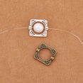 thumbnail image 6 of 160Pcs 2 Colors Bead Frames with 10.5mm Diameter Tibetan Style Alloy Bead Frames Rectangle Links with 2 Holes que Copper Silver Hollow Open Connectors for Earring Jewelry Making DIY, 6 of 6