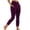 Purple, variant on High Waisted Leggings for Women Buttery Soft Full Length Capri Workout Yoga Pants with Pocket Navy L