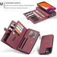 thumbnail image 4 of Funda CasemeWallet para iPhone 12 Pro Max con bolsillo magnético y cremallera extraíble, funda abatible de cuero PU resistente para iPhone 12 Pro Max., 4 of 5