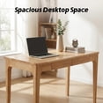 thumbnail image 6 of Leumius Solid Wood Desk with Drawers, Standing Desk with Smooth Edges, Home Office Desk for Small Spaces, Mid Century Modern Desk for Study Bedroom Living Room Office Natural, 6 of 9