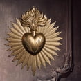 thumbnail image 1 of Placa de pared con corazones s, decoración para regalos de inauguración de la casa, sala de estar y porche dorado, 1 of 8