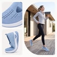 thumbnail image 3 of Womens Woven Orthopedic Walking Shoes Women's Comfortable Mesh Breathable Soft Slip-on Arch Support Sports Sneakers,White 40(US-8), 3 of 7
