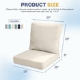 thumbnail image 5 of Aoodor 23 x 25 Inch Outdoor Seat Cushion, Water-Resistant & Fade Resistant Deep Seat and Back Cushion with Removable Cover for Patio Furniture Chair, Sofa and Couch, Beige Taupe, 5 of 10