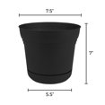 thumbnail image 2 of Bloem SP0700 Saturn Indoor Outdoor 7 Inch Planter Pot with Saucer, Black, 2 of 6