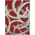 thumbnail image 2 of 9' X 12' Red Beige And Gray Abstract Washable Indoor Outdoor Area Rug, 2 of 5