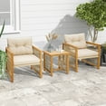 thumbnail image 2 of Costway 3PCS Patio PE Wicker Conversation Set Acacia Wood Frame withSeat & Back Cushions, 2 of 8