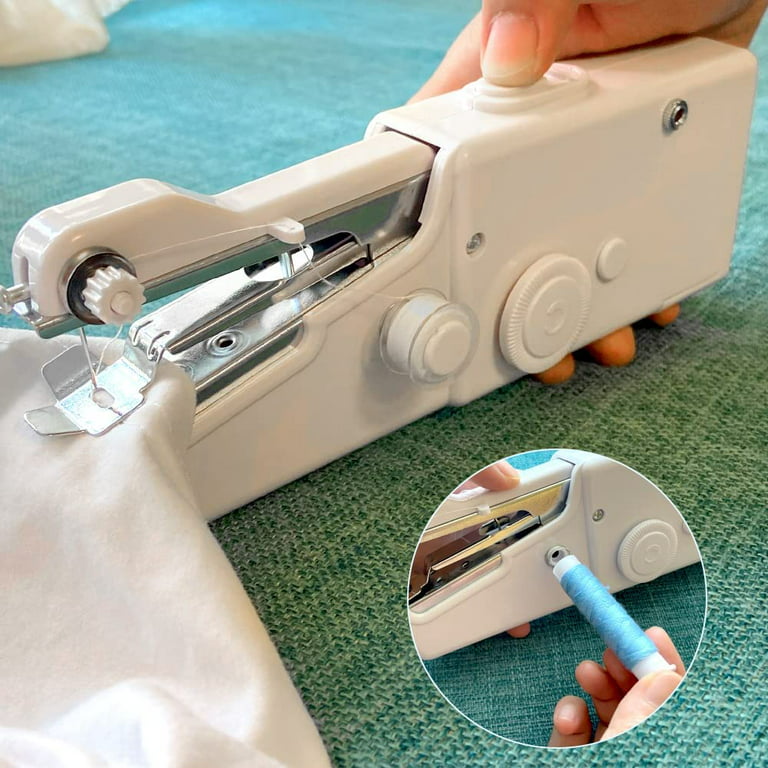 Mini Portable Handheld Sewing Machine Quick Stitch Tool for Fabric Clothing (Random Color), Multicolor